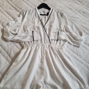 White and Polka dot romper